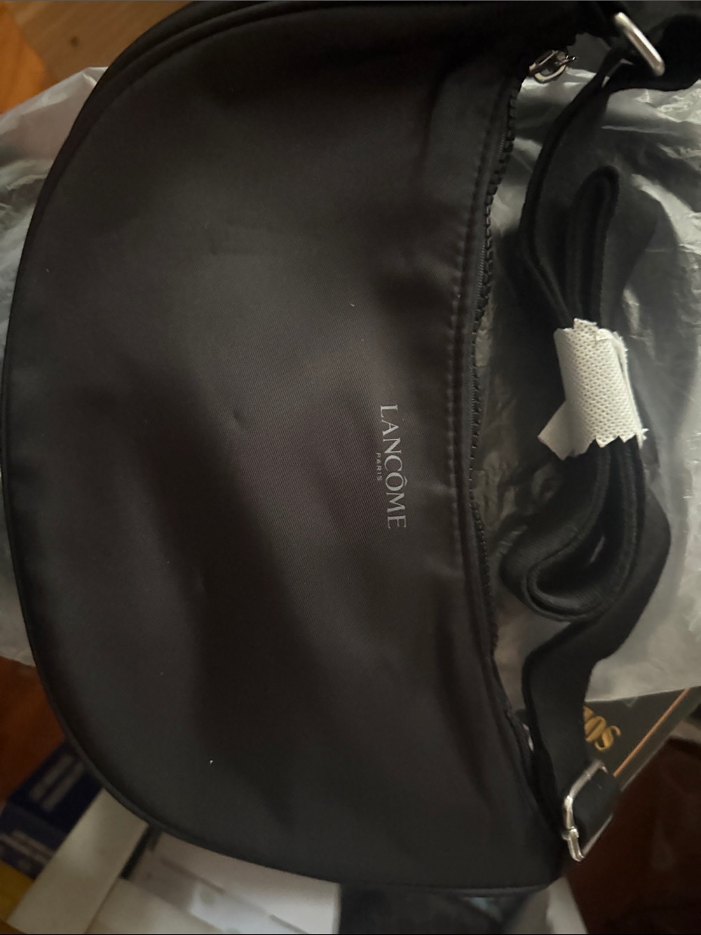 Lancôme Black Half-Moon Crossbody Pouch